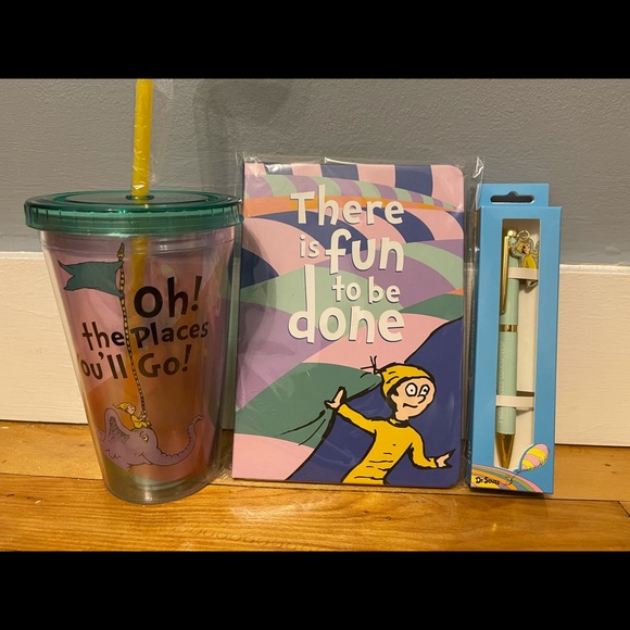 Dr. Seuss Other - Dr. Seuss themed journal, pen, and acrylic tumbler